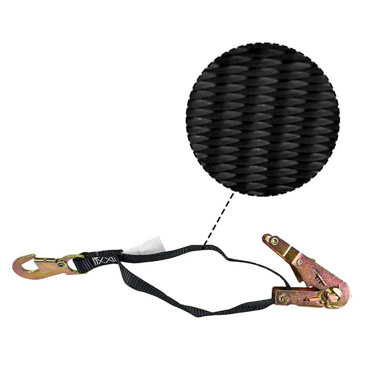 1 インチ x 6 フィートのポリエステル ラチェット バックル ストラップ、フラット スナップ フック付き