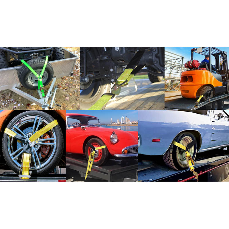 牽引タイダウン車の車軸ストラップラチェットタイダウン
